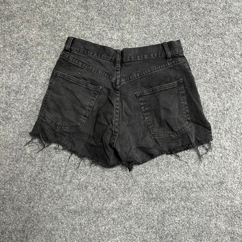 Melville Denim Shorts Womens Size 38 Black Frayed Raw Hem Italy Casual Cutoff - Picture 8 of 9